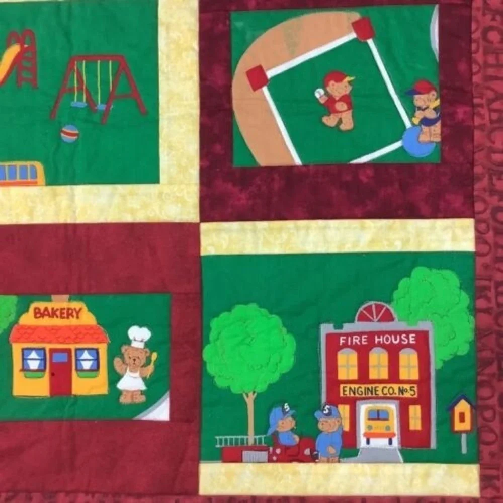 30” Square Quilt Community Neighborhood Children School Decor Alphabet Wall Hang